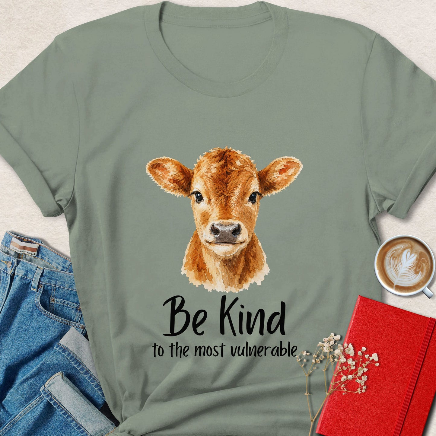 Be Kind To The Most Vulnerable Vegan Calf Graphic Tee