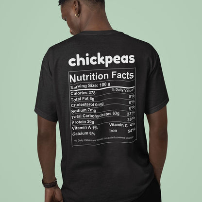 Chickpeas Nutrition Facts - Back T-Shirt