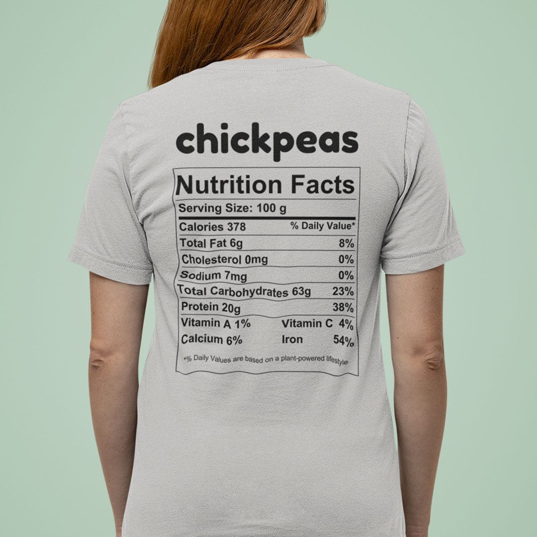 Chickpeas Nutrition Facts - Back T-Shirt