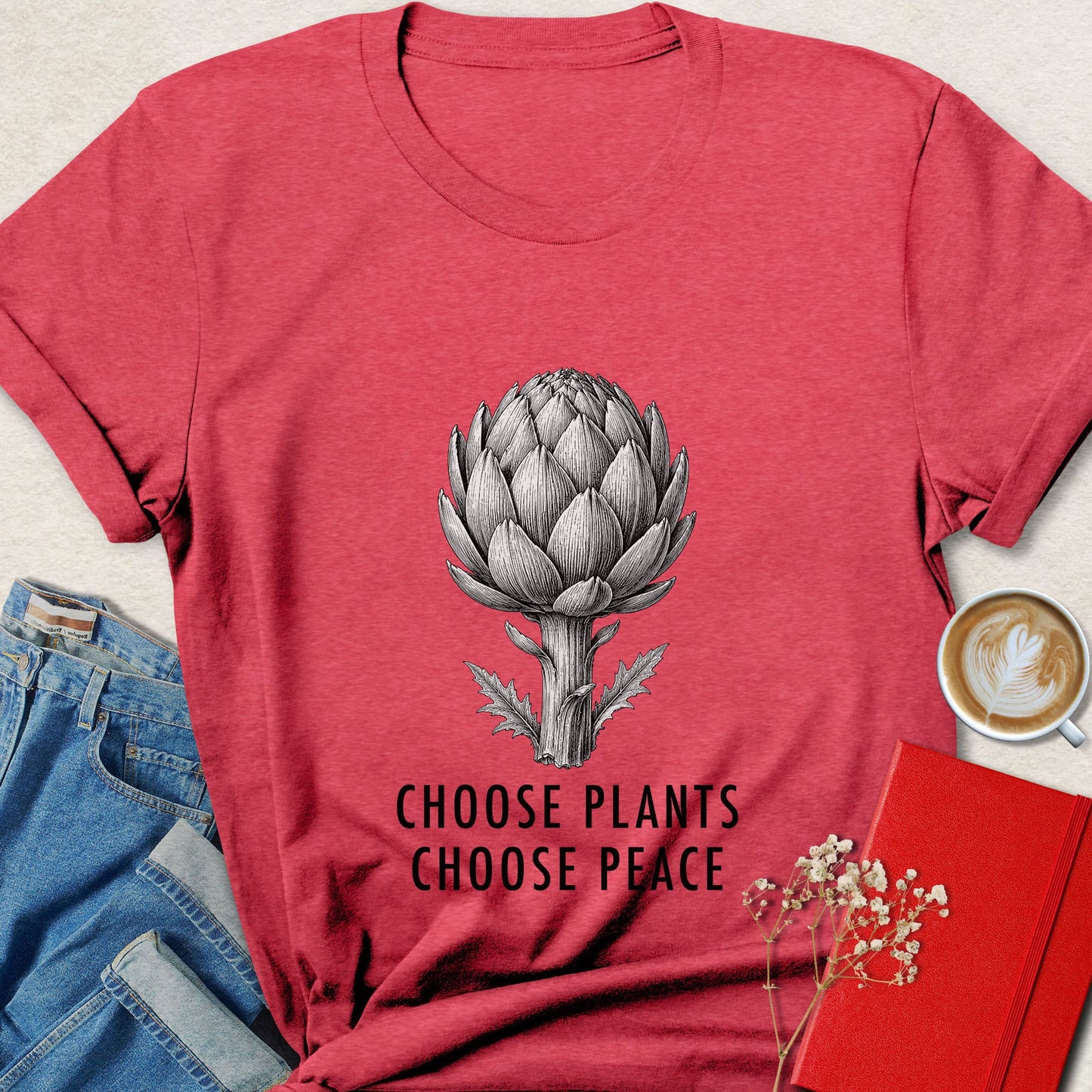 Choose Plants Choose Peace T-shirt | Minimalist Vegan Tee