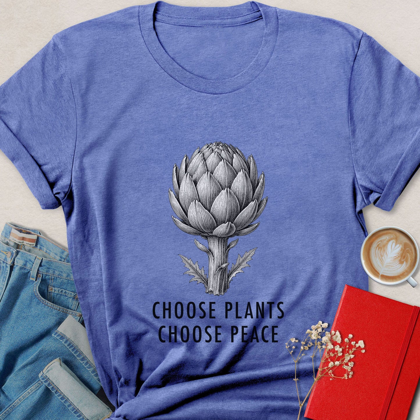Choose Plants Choose Peace T-shirt | Minimalist Vegan Tee