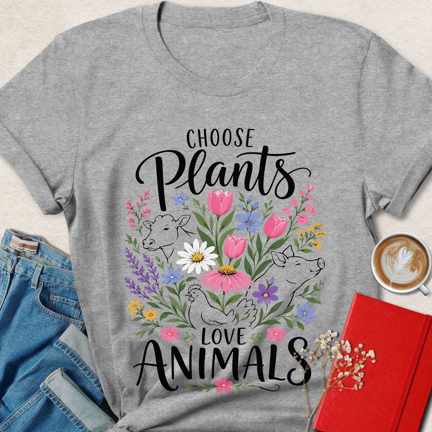 Choose Plants Love Animals Vegan T-Shirt