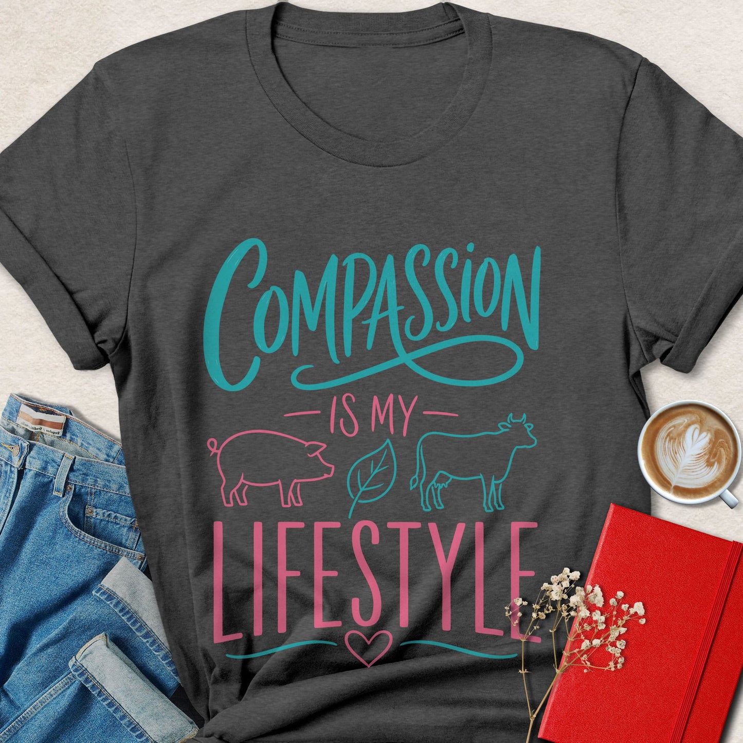 Compassion Is My Lifestyle Vegan Animal Rights T-Shirt
