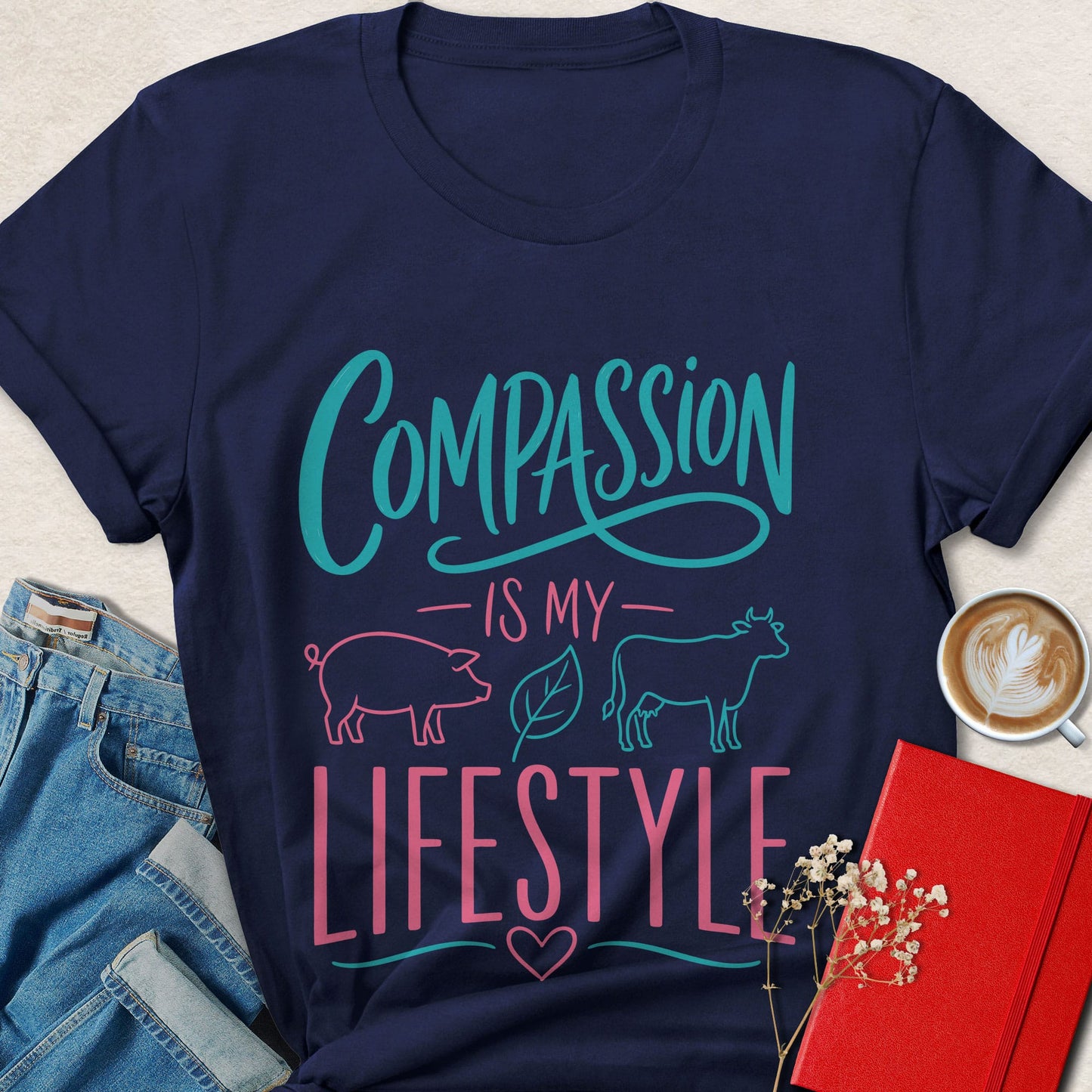 Compassion Is My Lifestyle Vegan Animal Rights T-Shirt