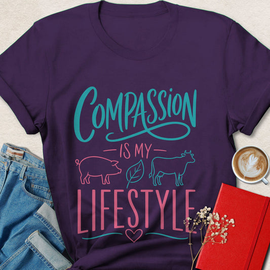 Compassion Is My Lifestyle Vegan Animal Rights T-Shirt