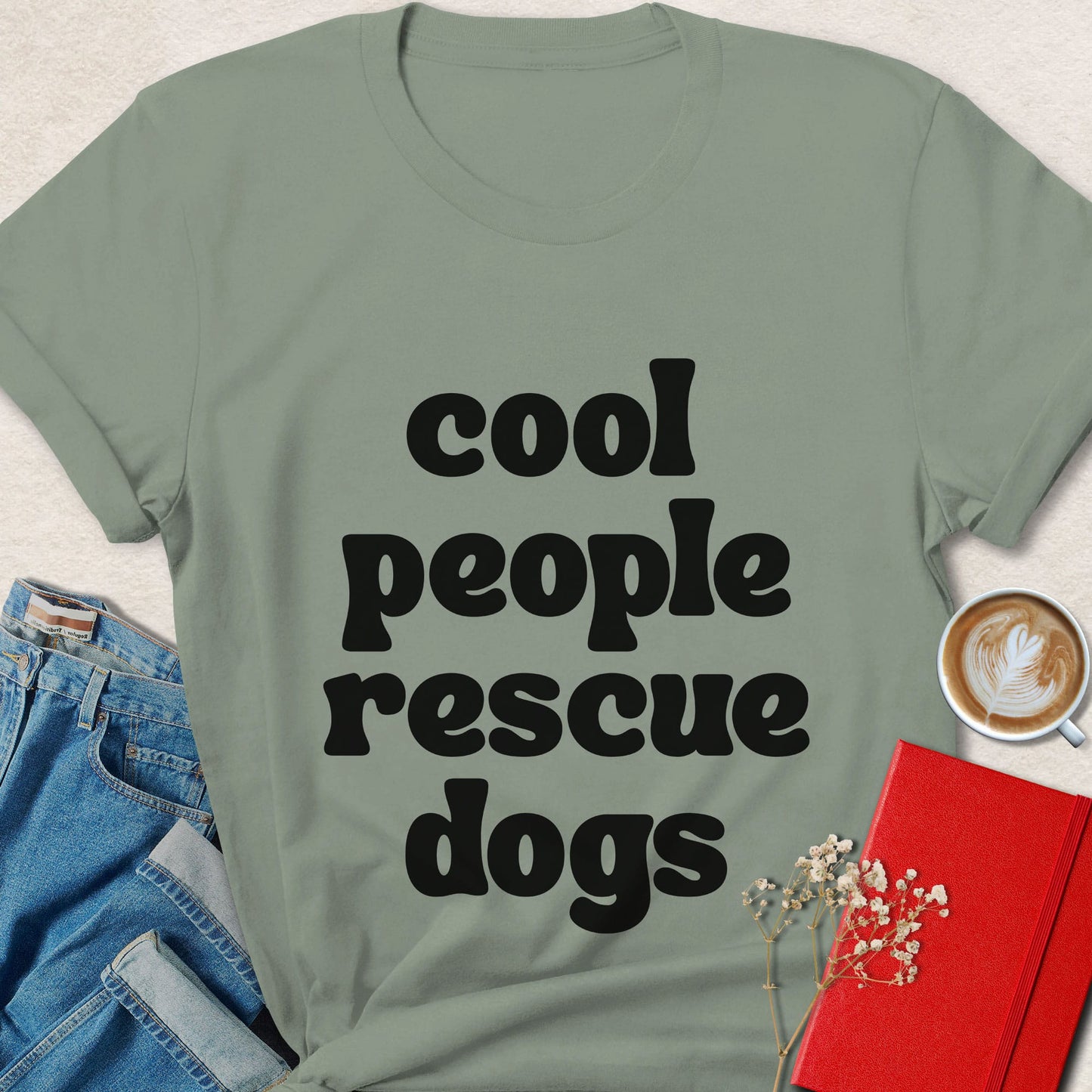 Cool People Rescue Dogs Shirt | Funny Rescue Dog Tee