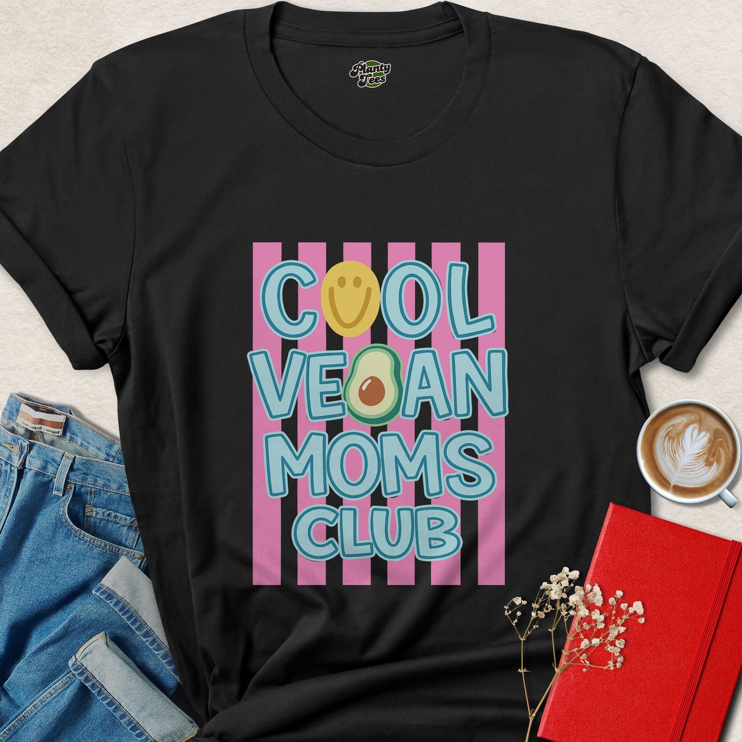 Cool Vegan Moms Club Shirt Plant Based Mom Life Graphic Tee