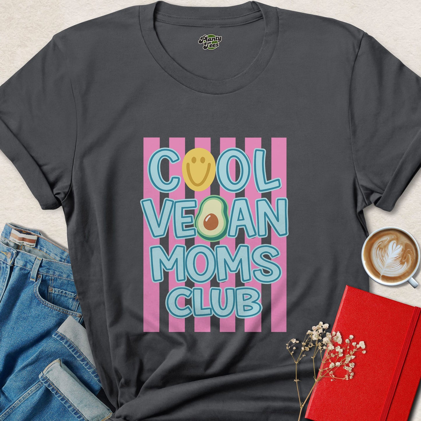 Cool Vegan Moms Club Shirt Plant Based Mom Life Graphic Tee