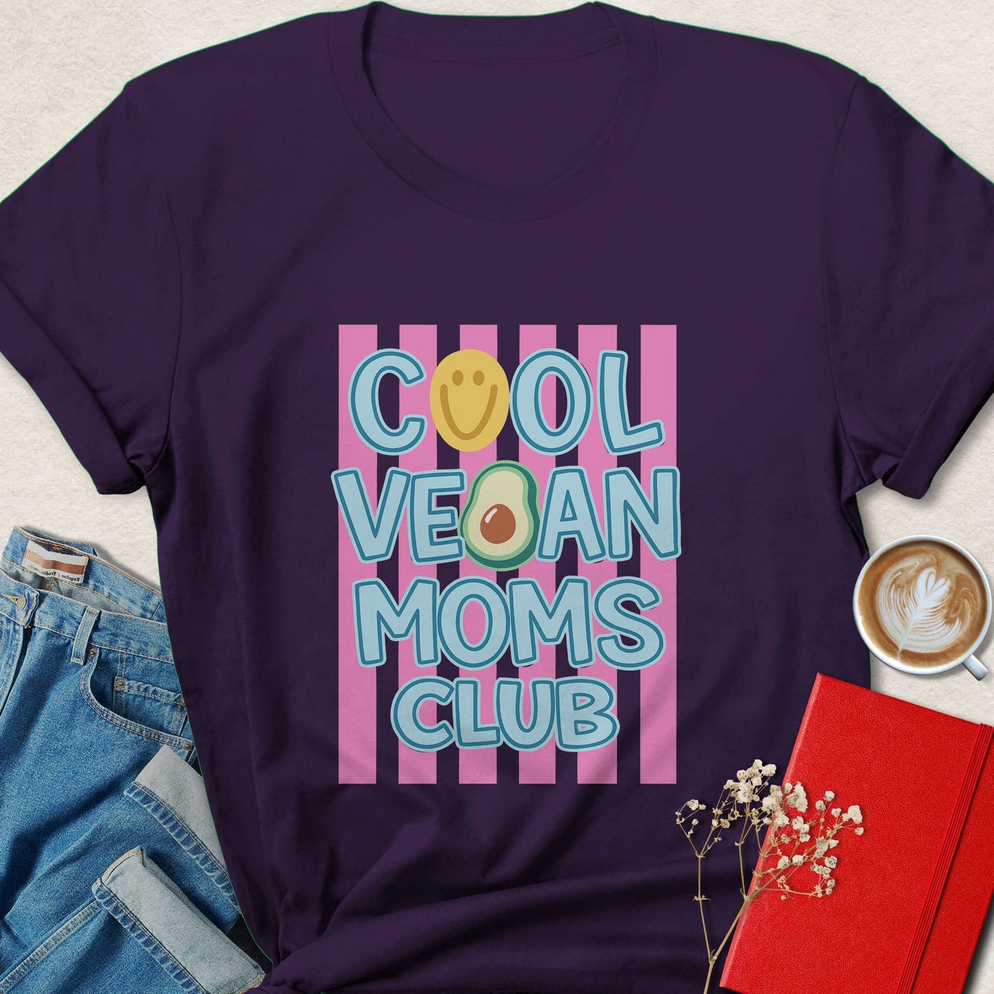 Cool Vegan Moms Club Shirt Plant Based Mom Life Graphic Tee