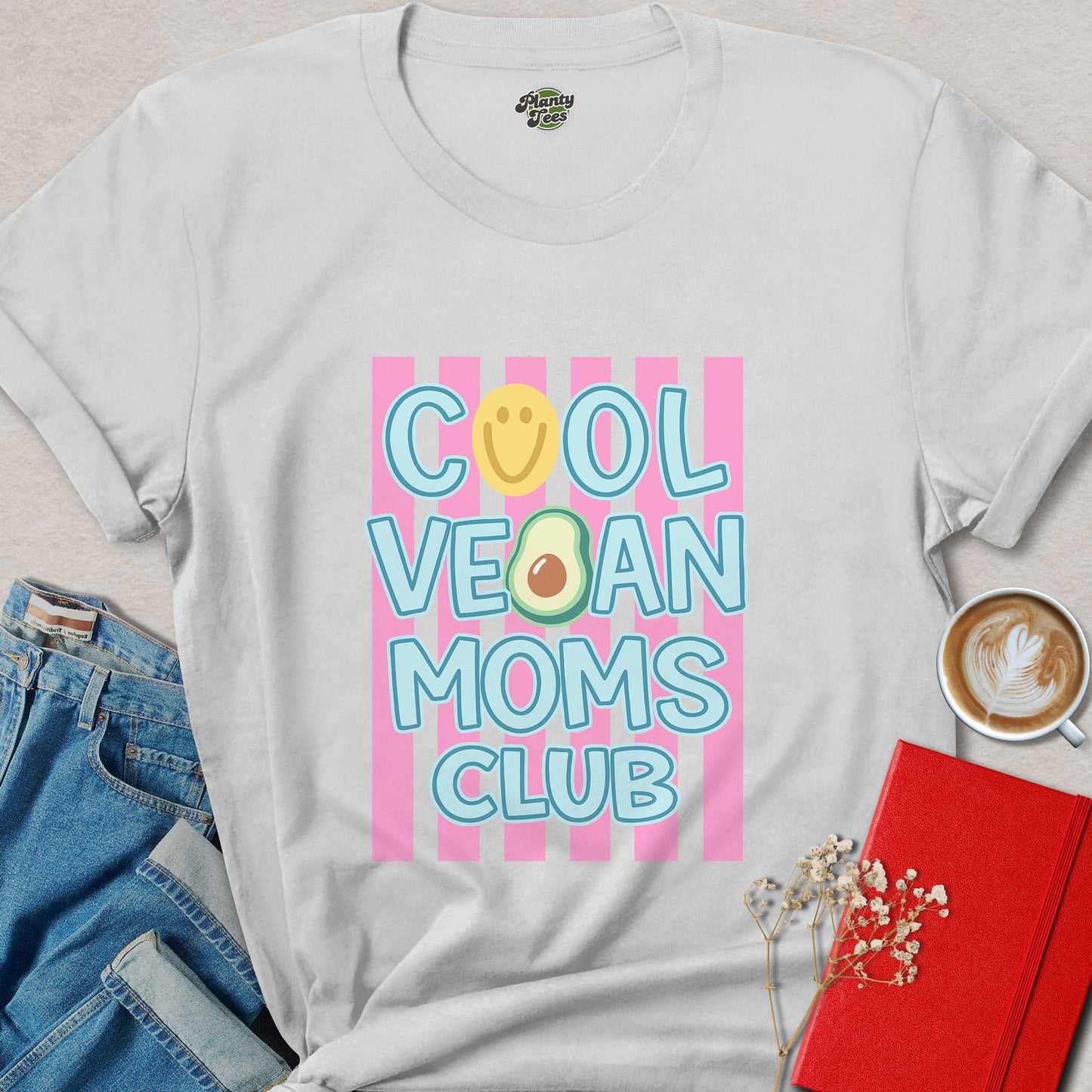 Cool Vegan Moms Club Shirt Plant Based Mom Life Graphic Tee