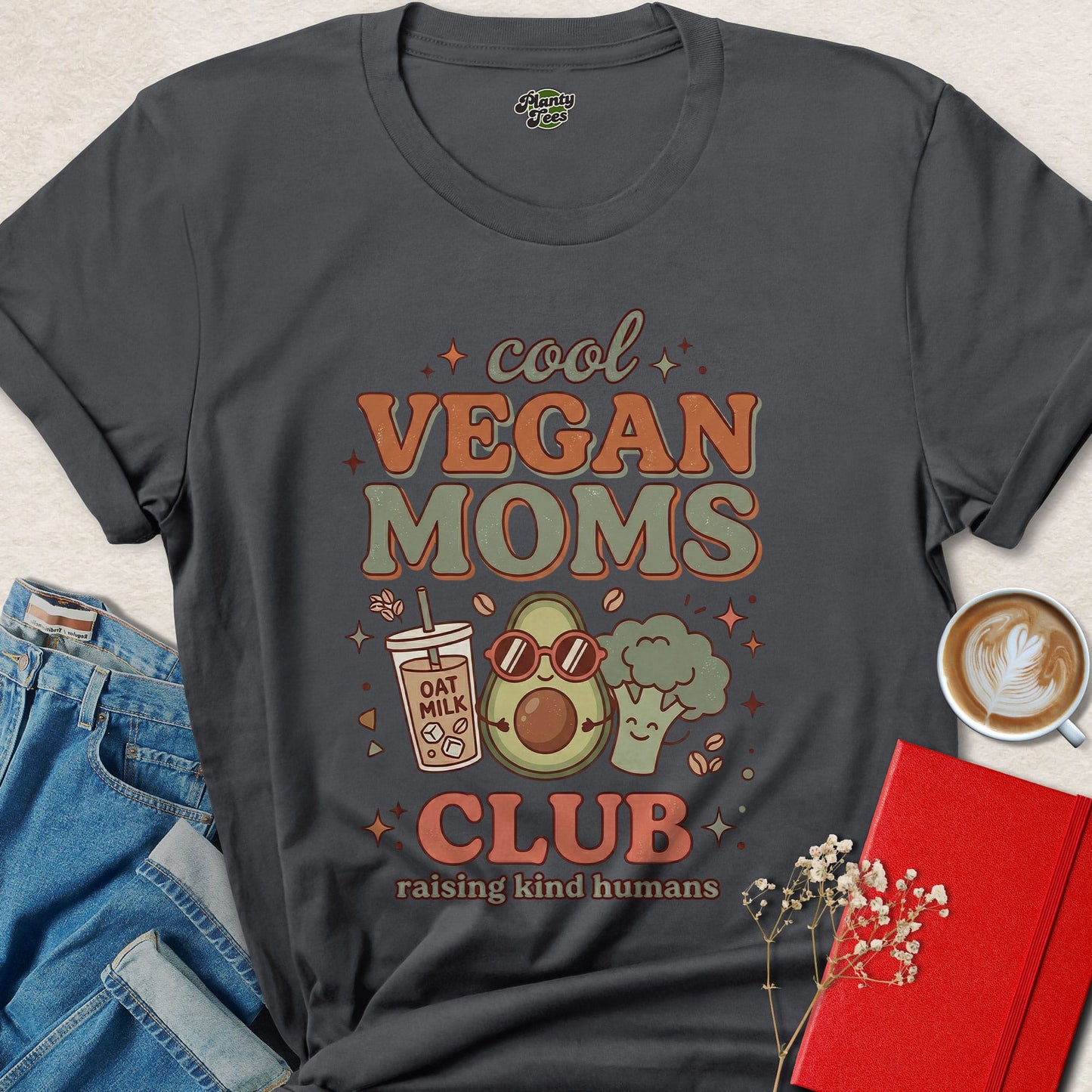 Cool Vegan Moms Club Shirt Animal Rights Plant Based Lifestyle