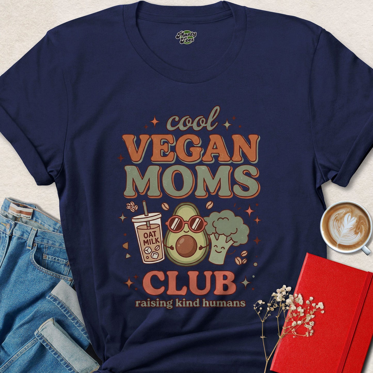 Cool Vegan Moms Club Shirt Animal Rights Plant Based Lifestyle