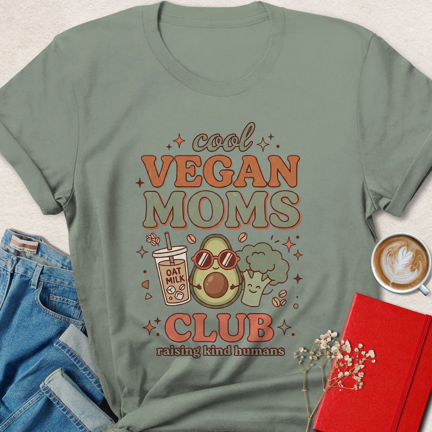 Cool Vegan Moms Club Shirt Animal Rights Plant Based Lifestyle