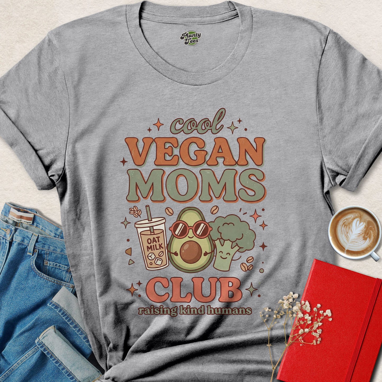 Cool Vegan Moms Club Shirt Animal Rights Plant Based Lifestyle