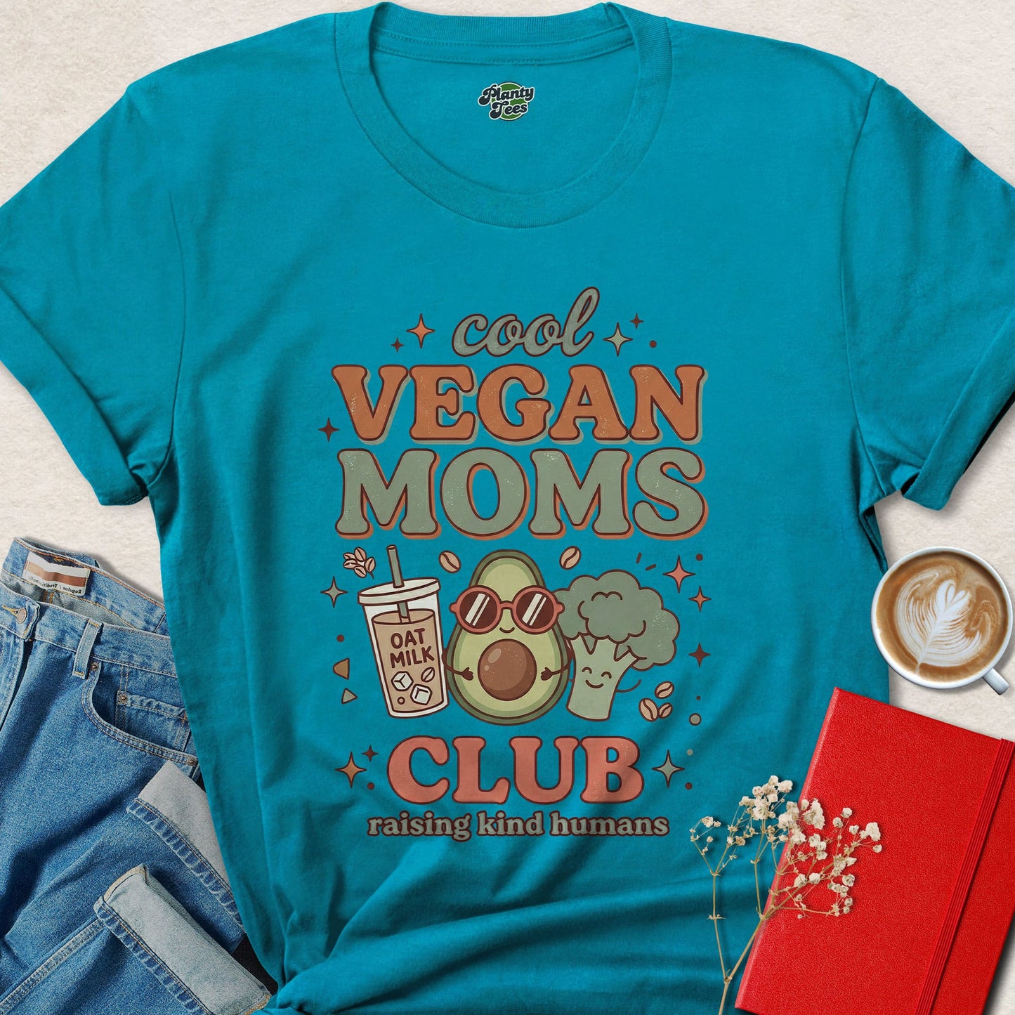 Cool Vegan Moms Club Shirt Animal Rights Plant Based Lifestyle