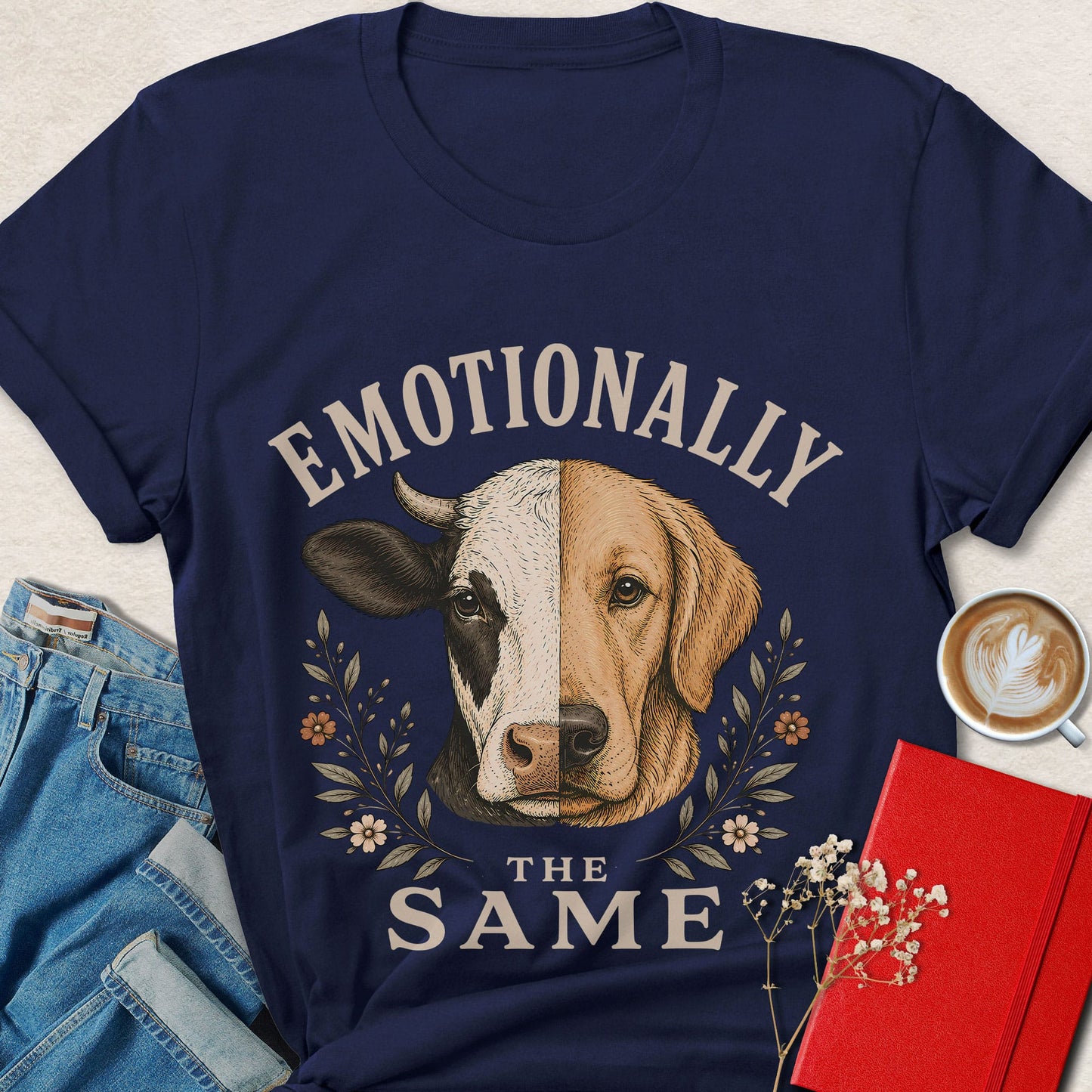 Emotionally The Same Vegan Animal Rights Graphic Shirt