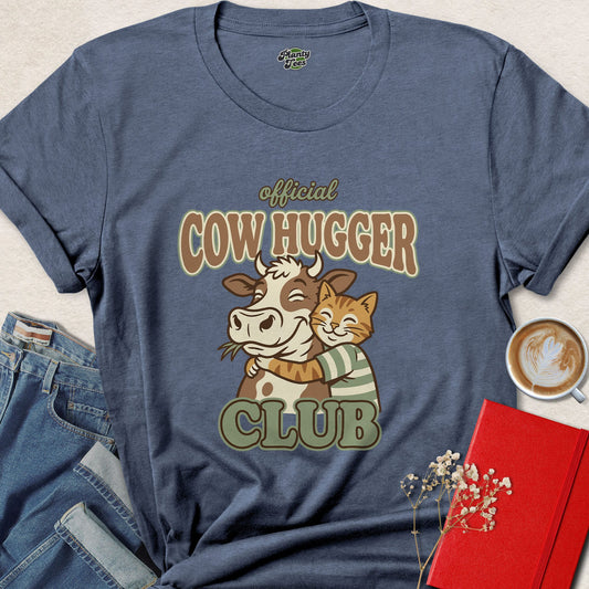 Vegan Cow Hugger Shirt Animal Rights Cute Graphic Tee Design