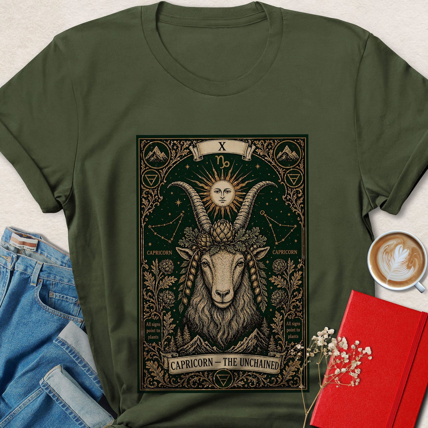 Capricorn Zodiac Vegan Shirt Animal Rights Astrology Tee