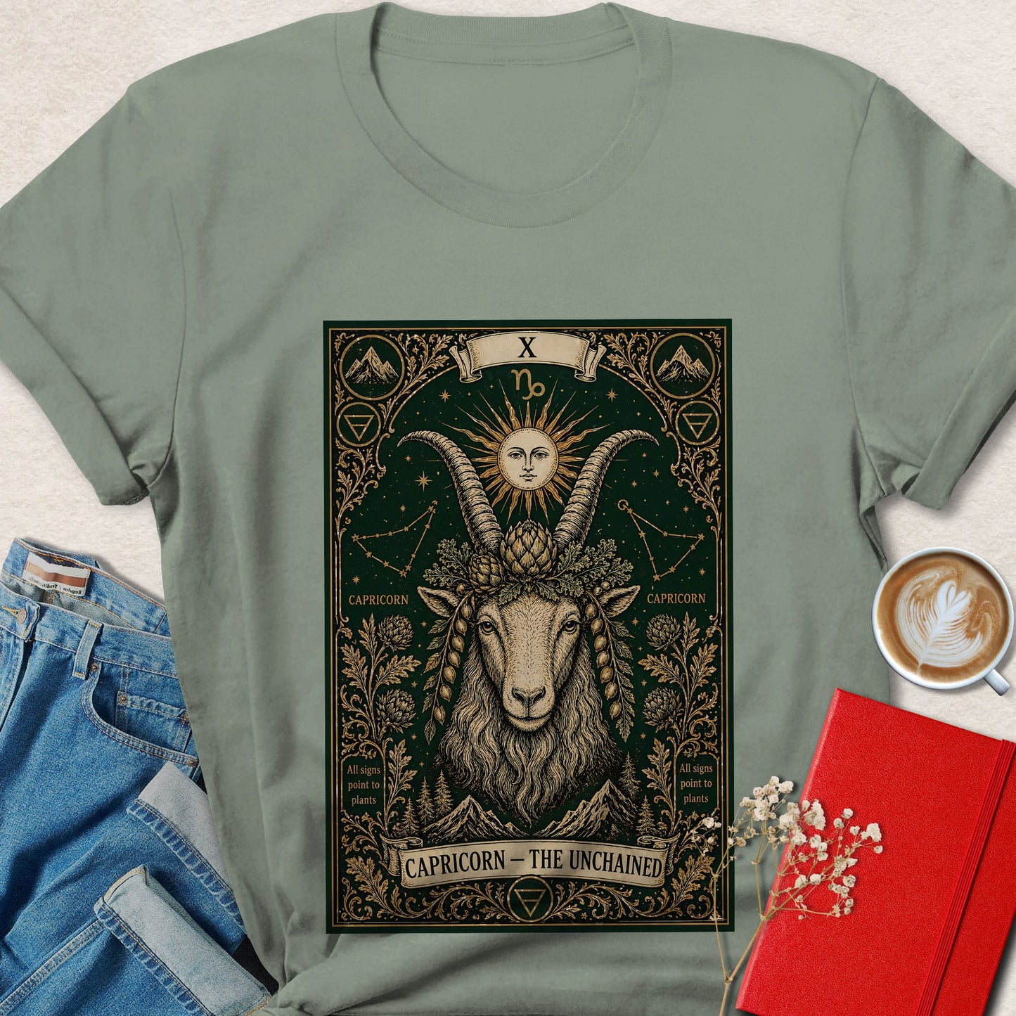 Capricorn Zodiac Vegan Shirt Animal Rights Astrology Tee