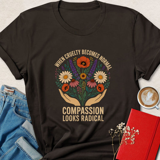 Compassion Looks Radical Vintage Floral T-Shirt
