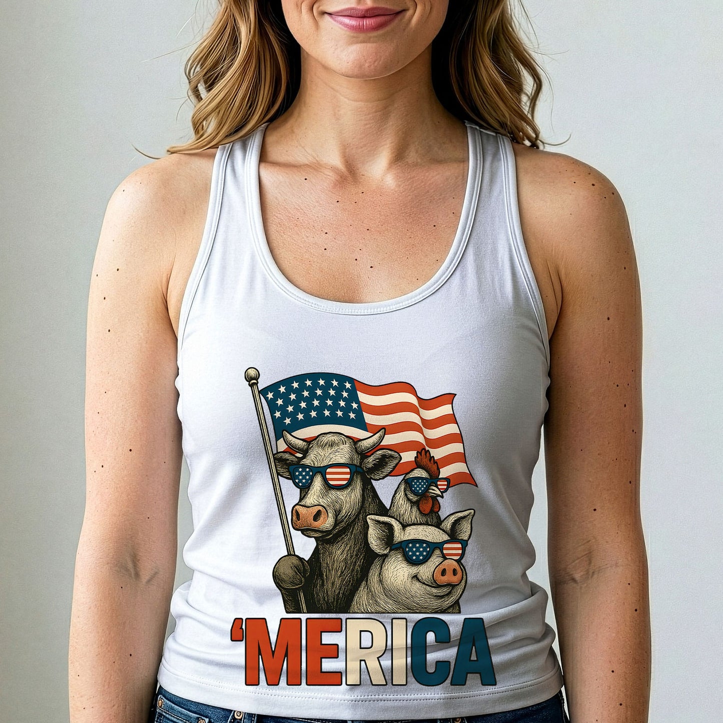 'Merica Vegan Patriotic Tank Top
