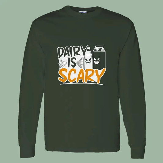 Dairy Is Scary Vegan Long Sleeve – Funny Halloween Activist Tee