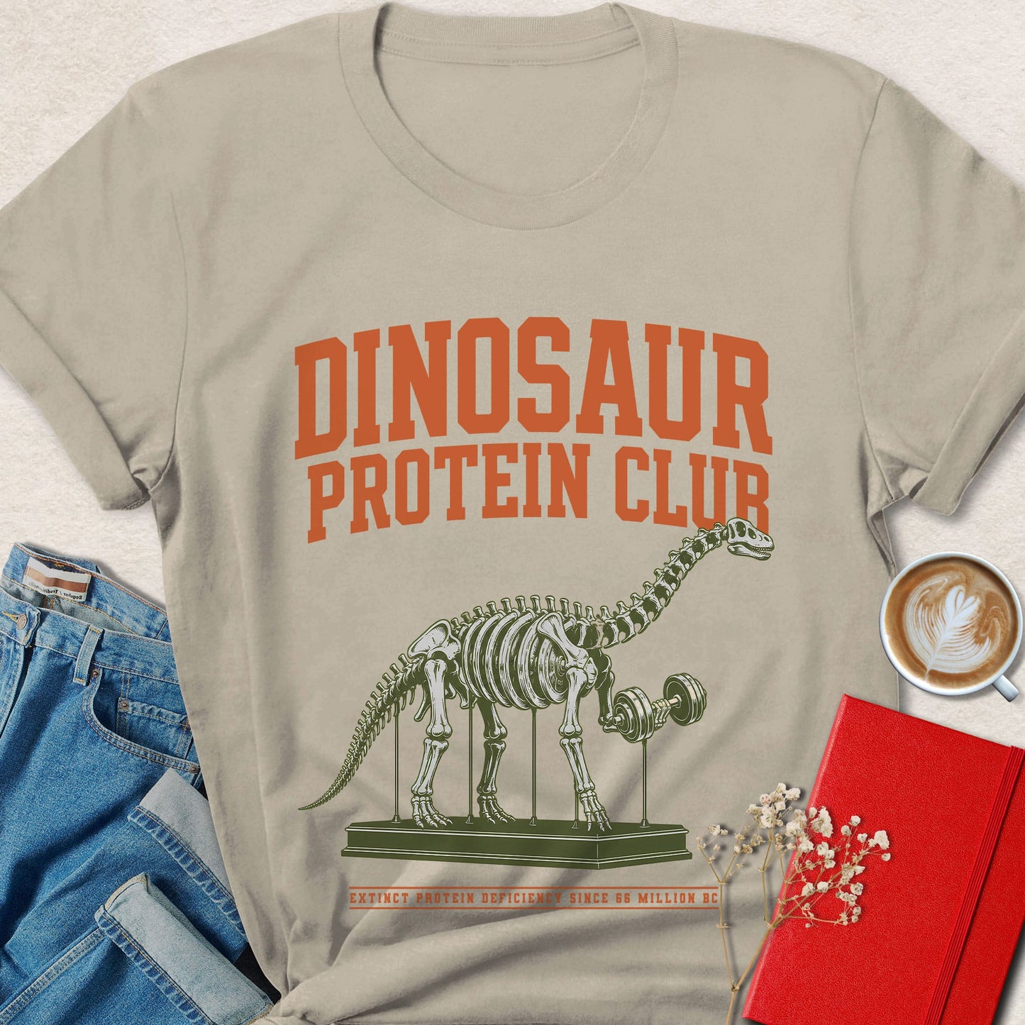 Dinosaur Protein Club Varsity T-shirt