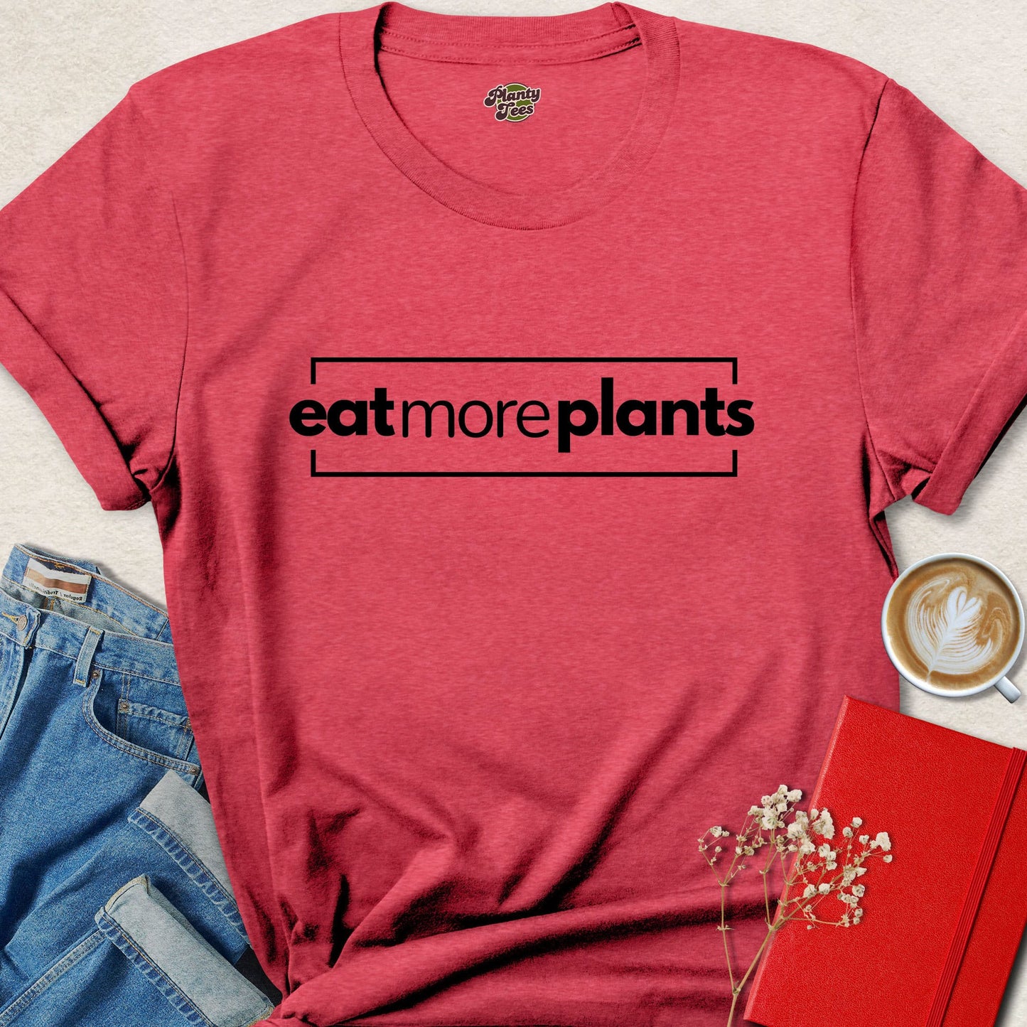 Eat More Plants Vegan Shirt | Minimalist Plant Based Tee