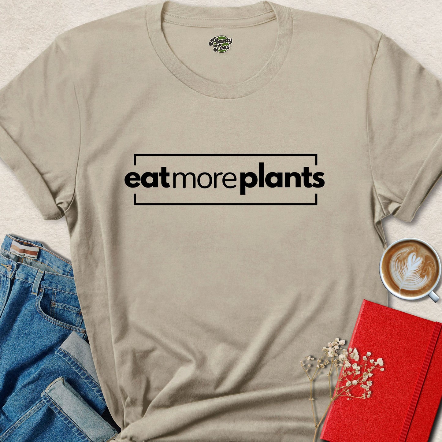Eat More Plants Vegan Shirt | Minimalist Plant Based Tee