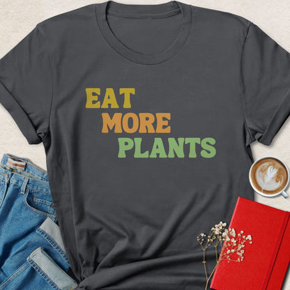 Eat More Plants T-shirt | Retro Plant Based Vegan Tee
