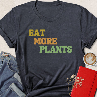 Eat More Plants T-shirt | Retro Plant Based Vegan Tee