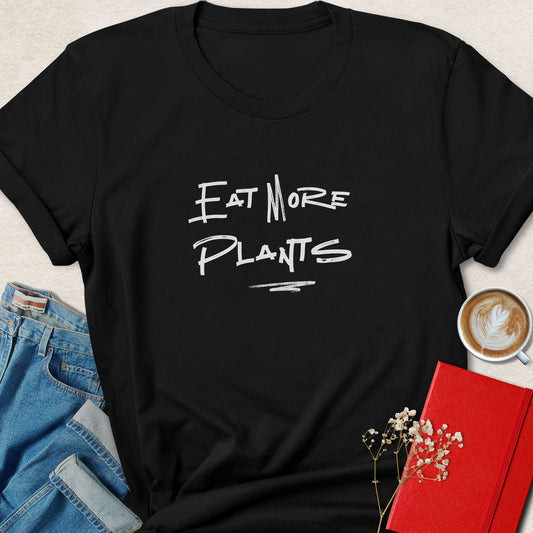 Eat More Plants T-Shirt — Handwritten Typography Tee