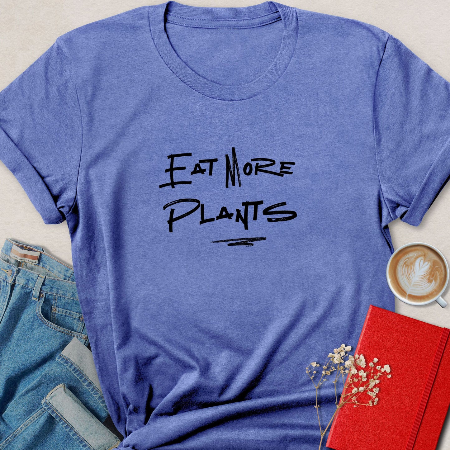 Eat More Plants T-Shirt — Handwritten Typography Tee