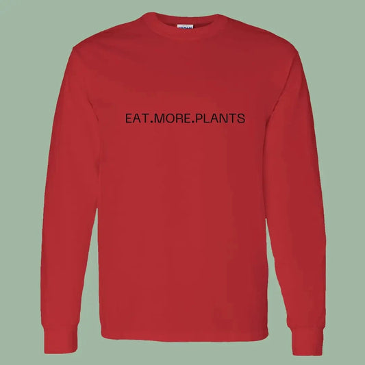 Minimalist Vegan Long Sleeve – Eat More Plants Statement Tee