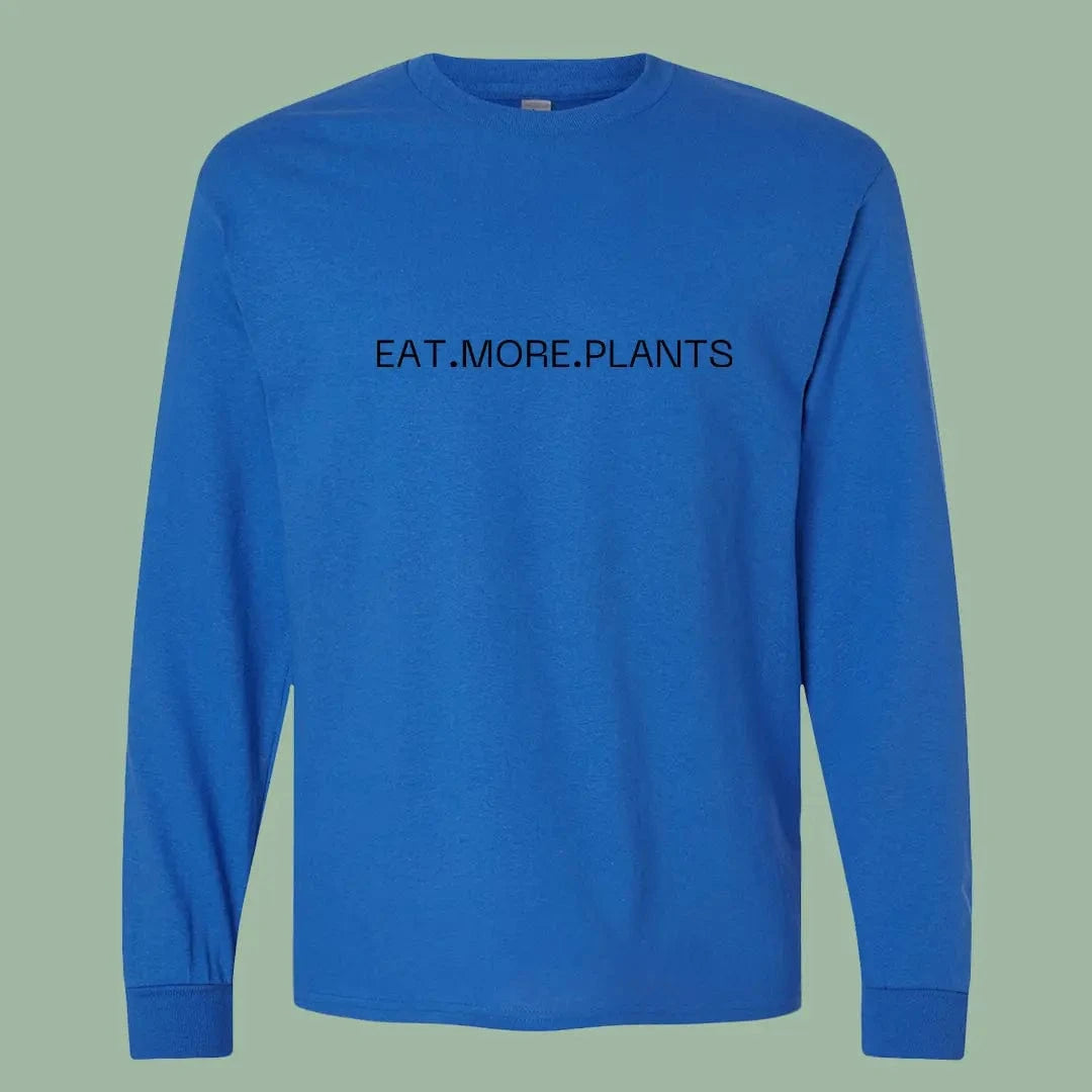 Minimalist Vegan Long Sleeve – Eat More Plants Statement Tee