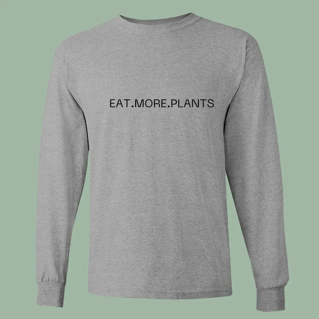 Minimalist Vegan Long Sleeve – Eat More Plants Statement Tee
