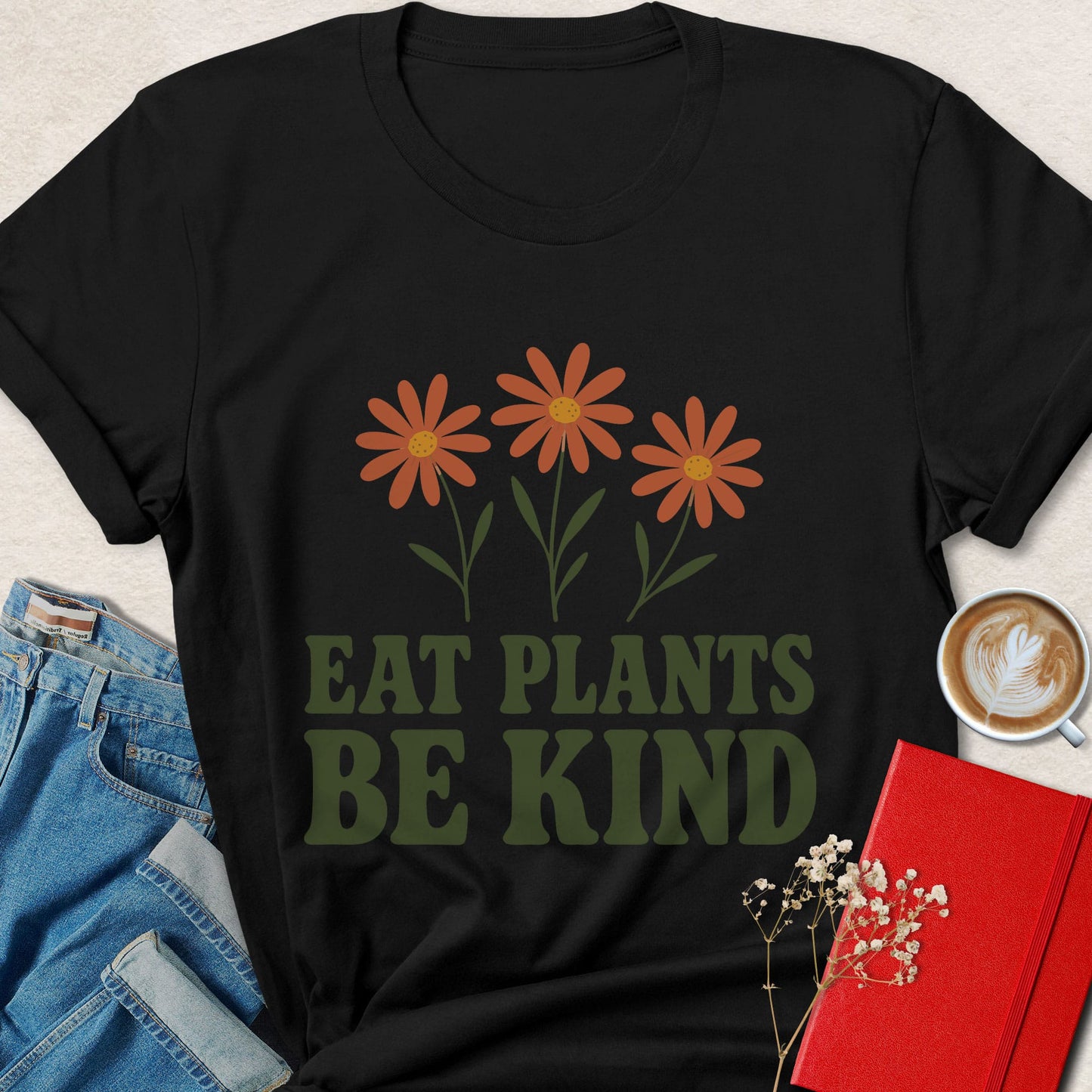 Eat Plants Be Kind Vegan Shirt | Retro Vegan Apparel