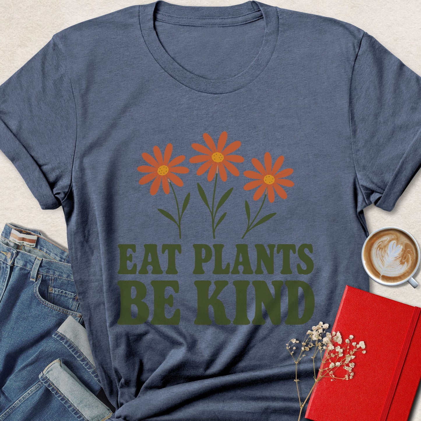 Eat Plants Be Kind Vegan Shirt | Retro Vegan Apparel