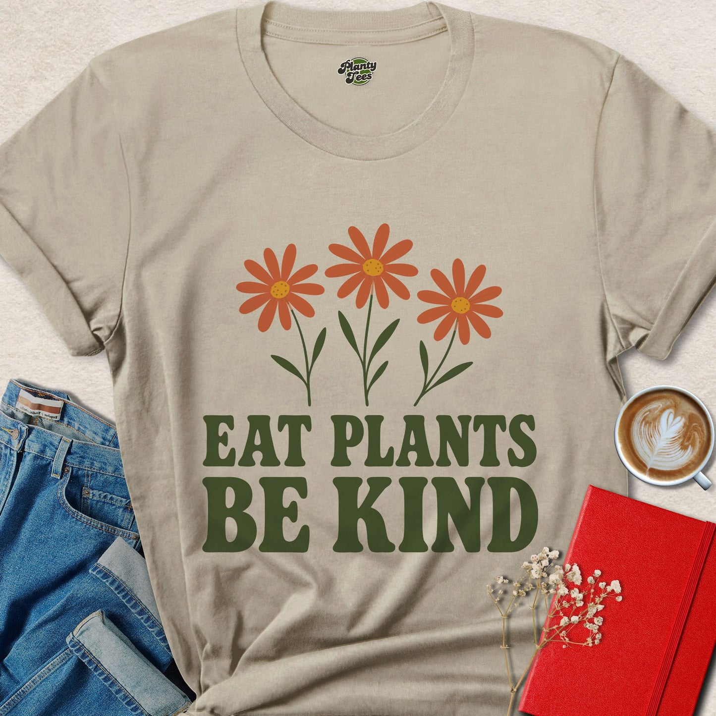 Eat Plants Be Kind Vegan Shirt | Retro Vegan Apparel