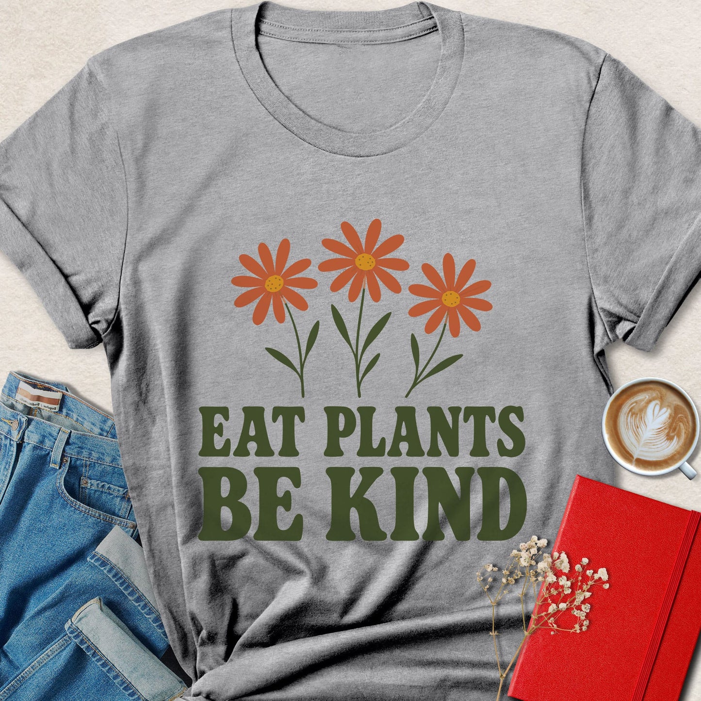 Eat Plants Be Kind Vegan Shirt | Retro Vegan Apparel