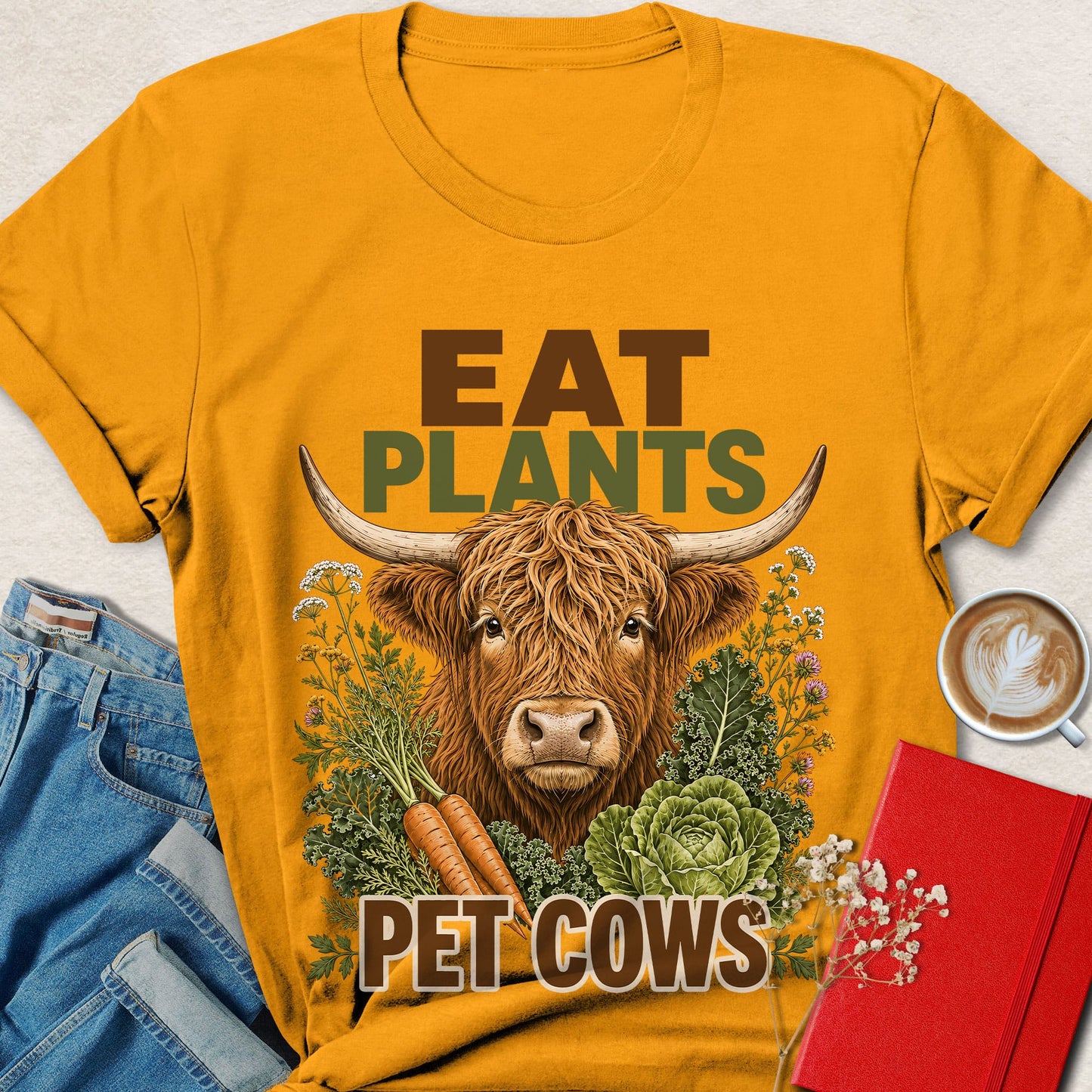Eat Plants Pet Cows Vegan Animal Rights T-Shirt