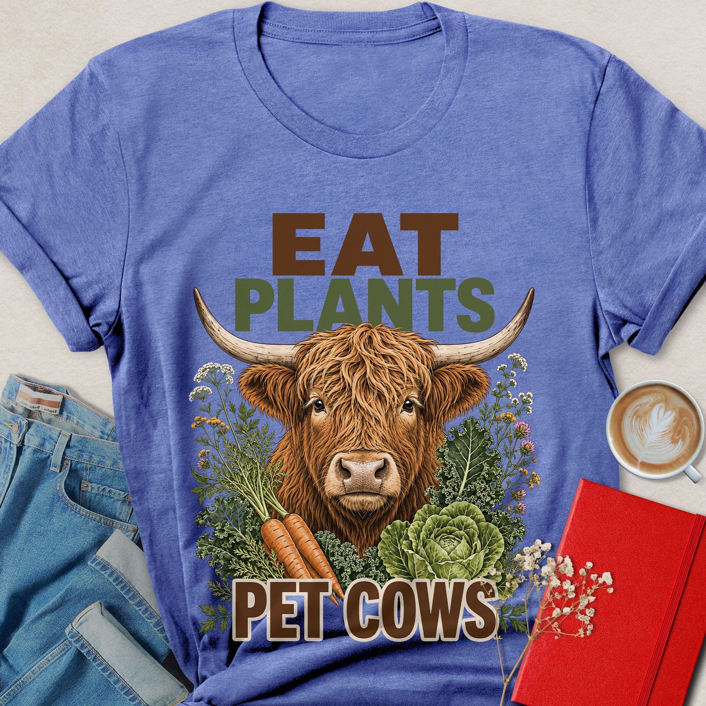 Eat Plants Pet Cows Vegan Animal Rights T-Shirt