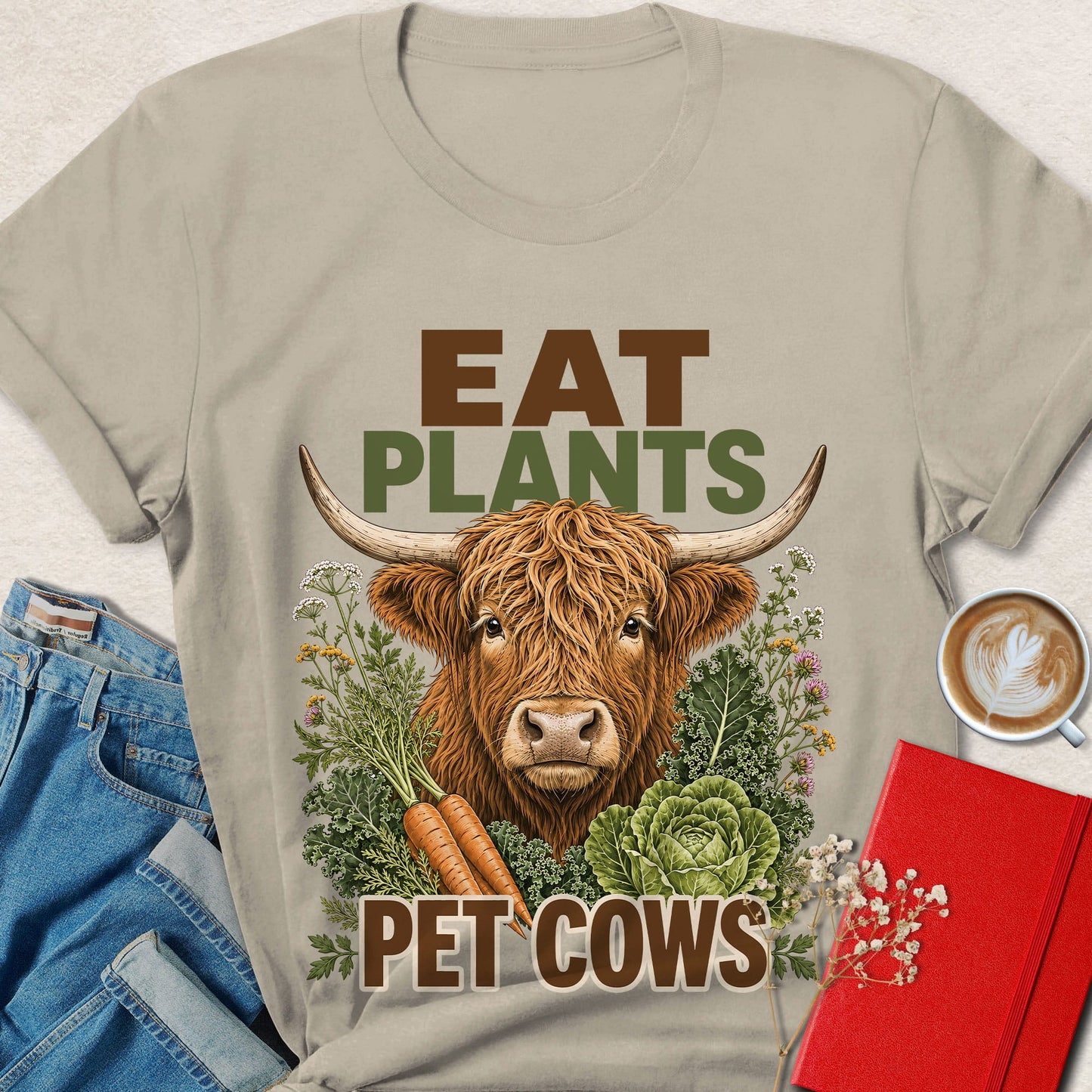 Eat Plants Pet Cows Vegan Animal Rights T-Shirt