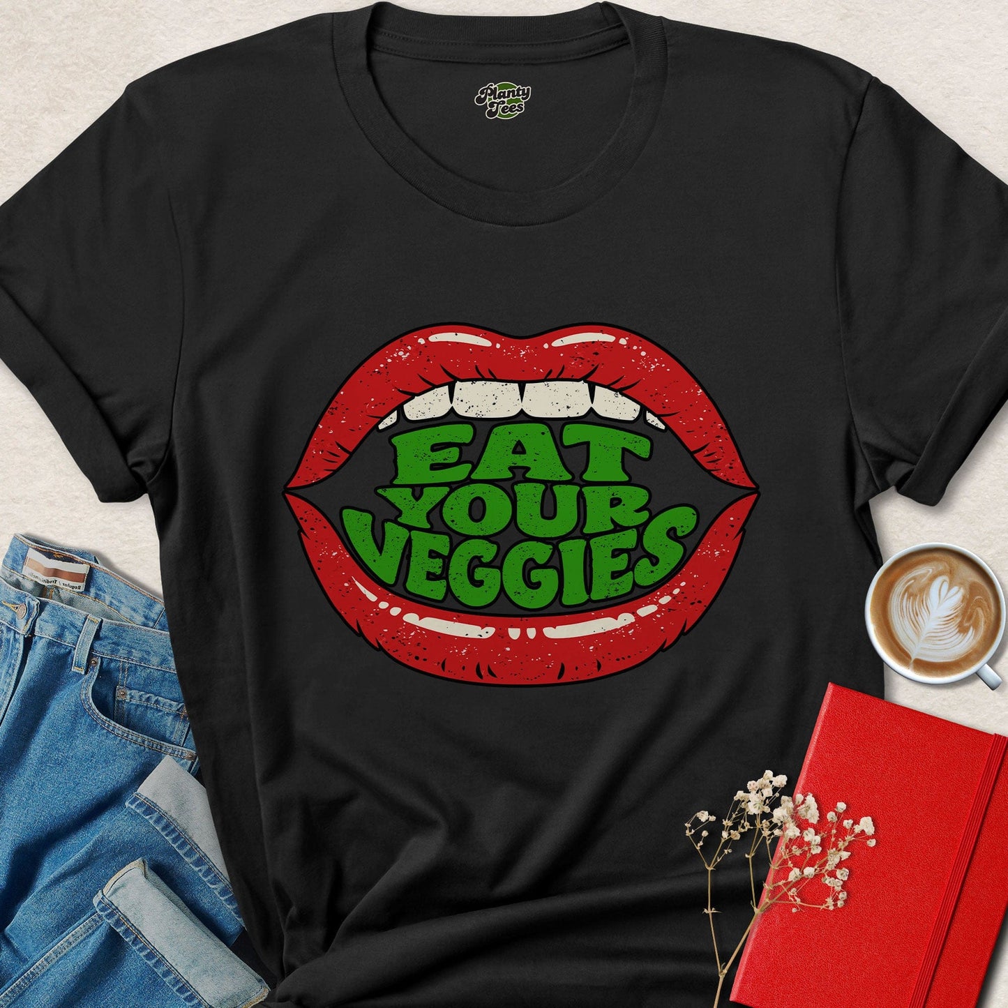 Eat Your Veggies Funny Vegan Statement Tee