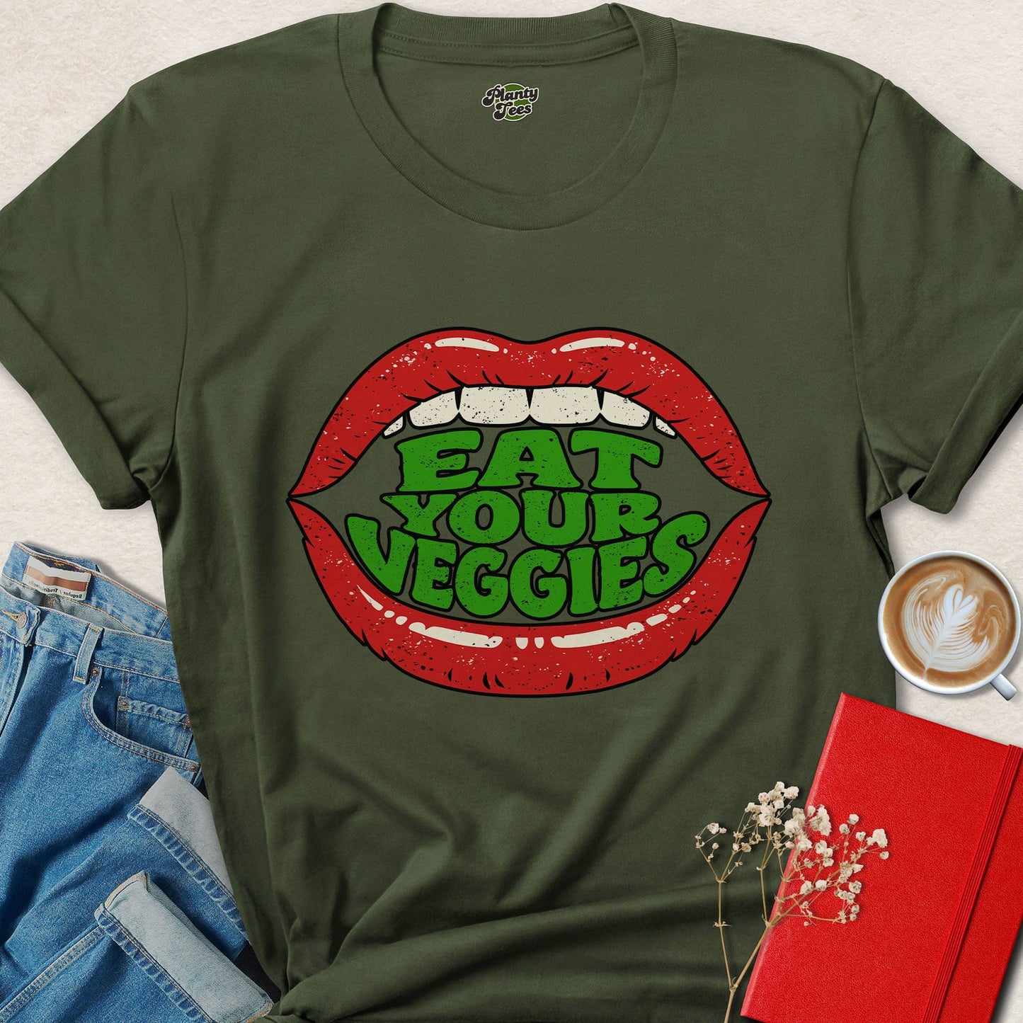 Eat Your Veggies Funny Vegan Statement Tee
