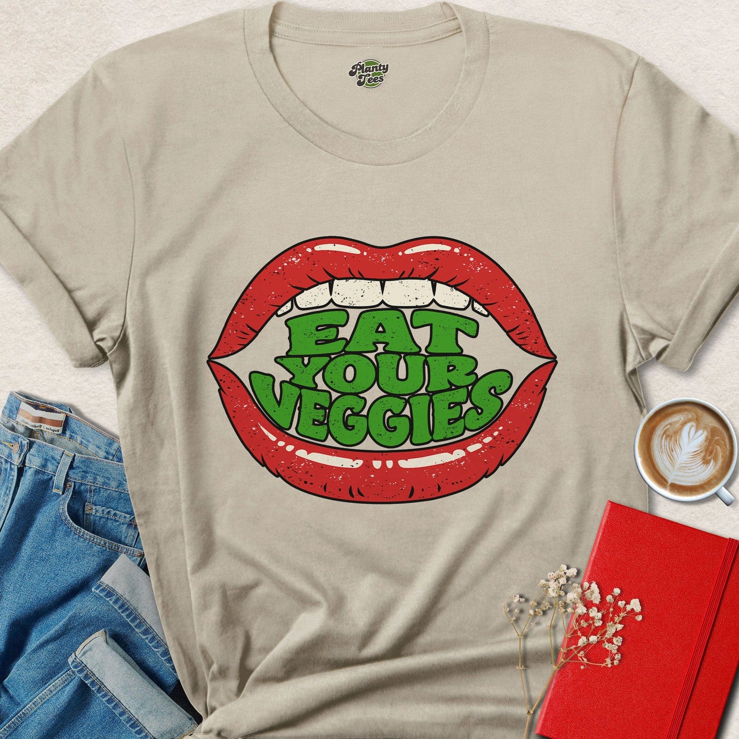 Eat Your Veggies Funny Vegan Statement Tee