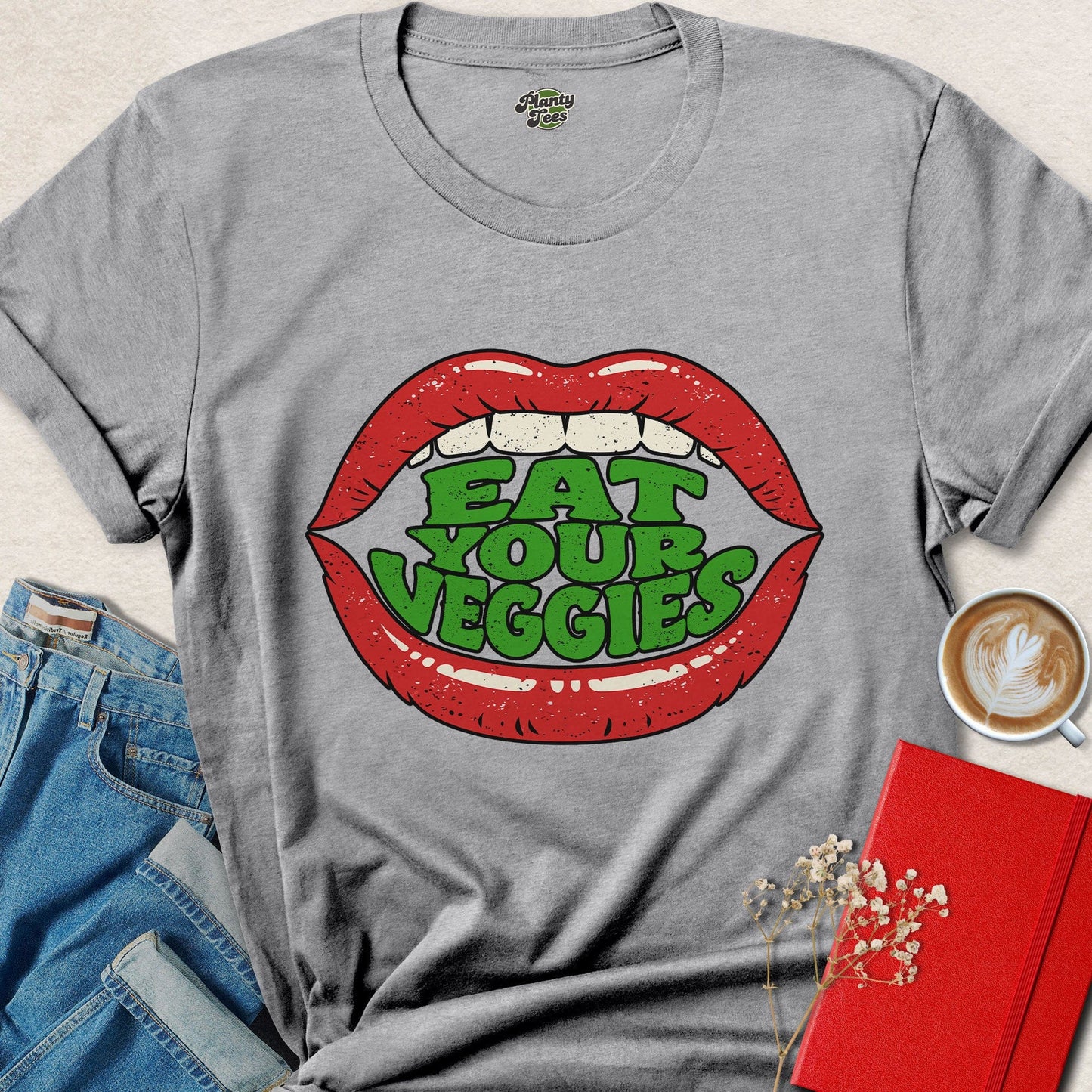 Eat Your Veggies Funny Vegan Statement Tee