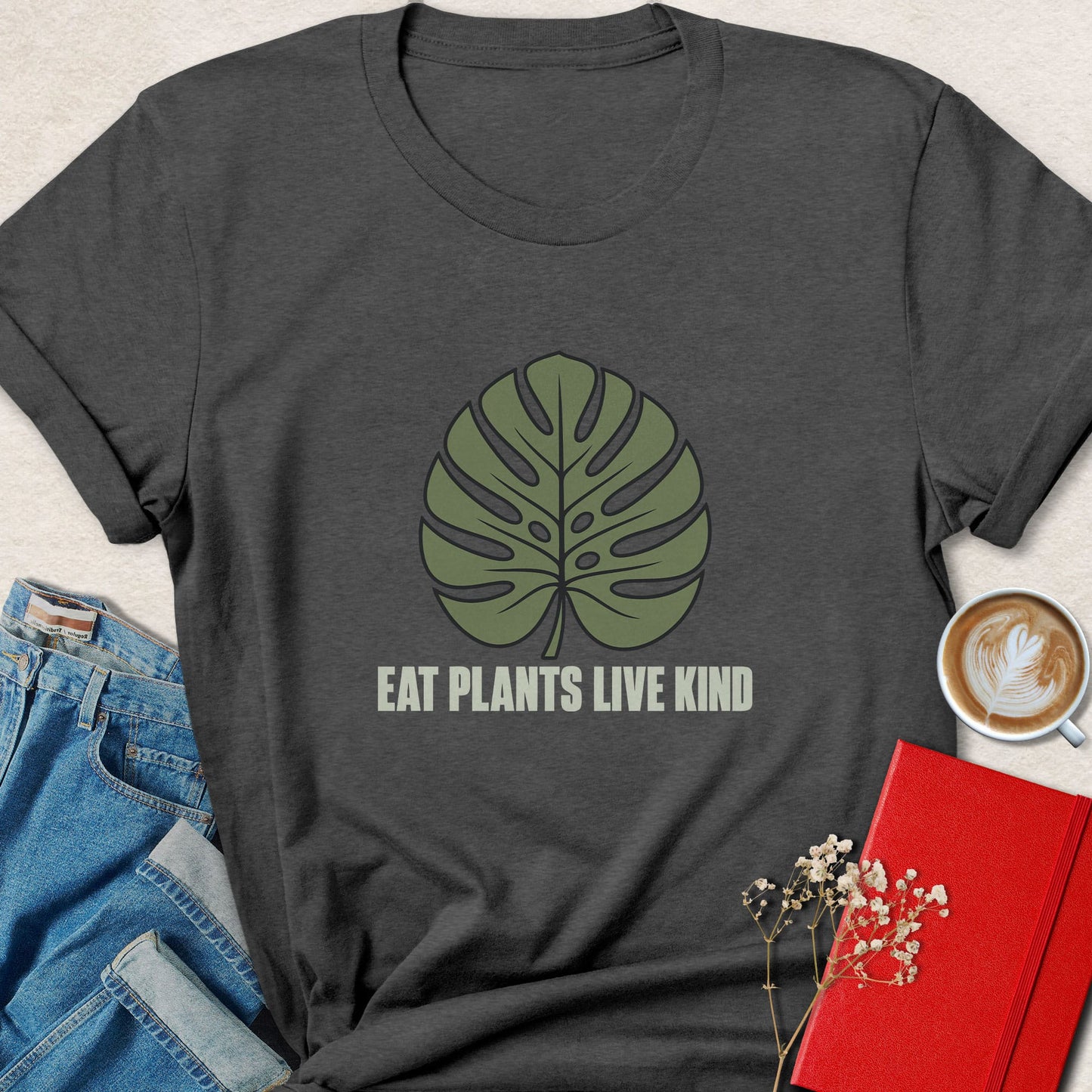 Eat Plants Live Kind Monstera Graphic T-Shirt