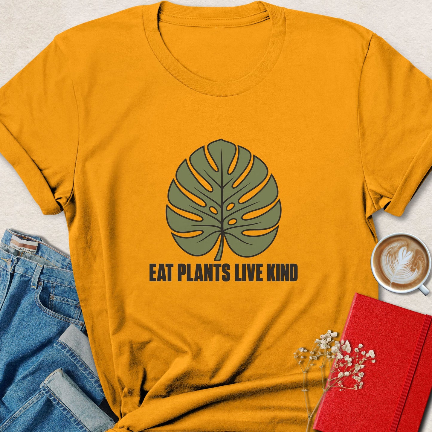 Eat Plants Live Kind Monstera Graphic T-Shirt