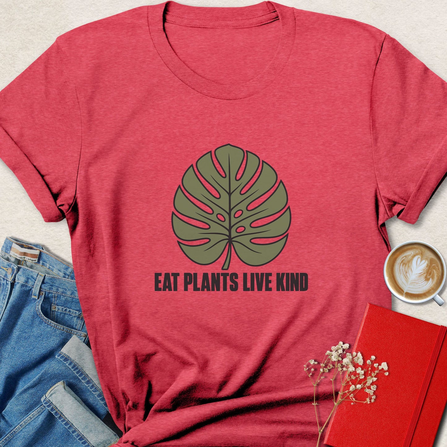 Eat Plants Live Kind Monstera Graphic T-Shirt
